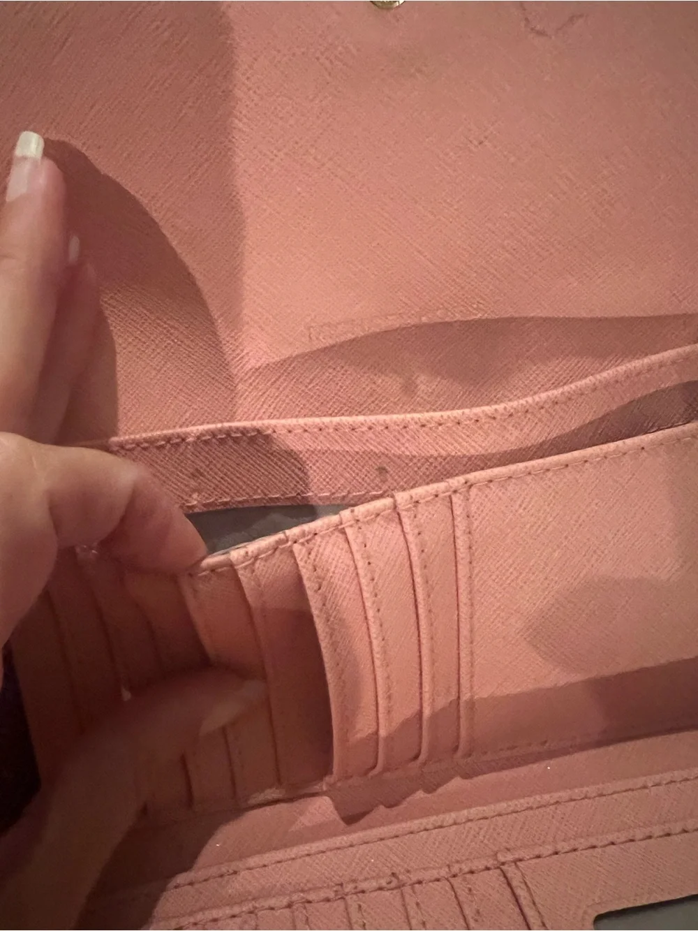 Michael Kors Blush Saffiano Leather Card Holder Wallet